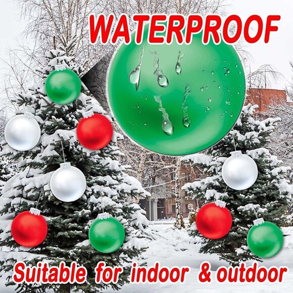NEW   9 PCS Outdoor Christmas Decorations,Large Inflatable Christmas Balls (9") - Picture 4 of 9